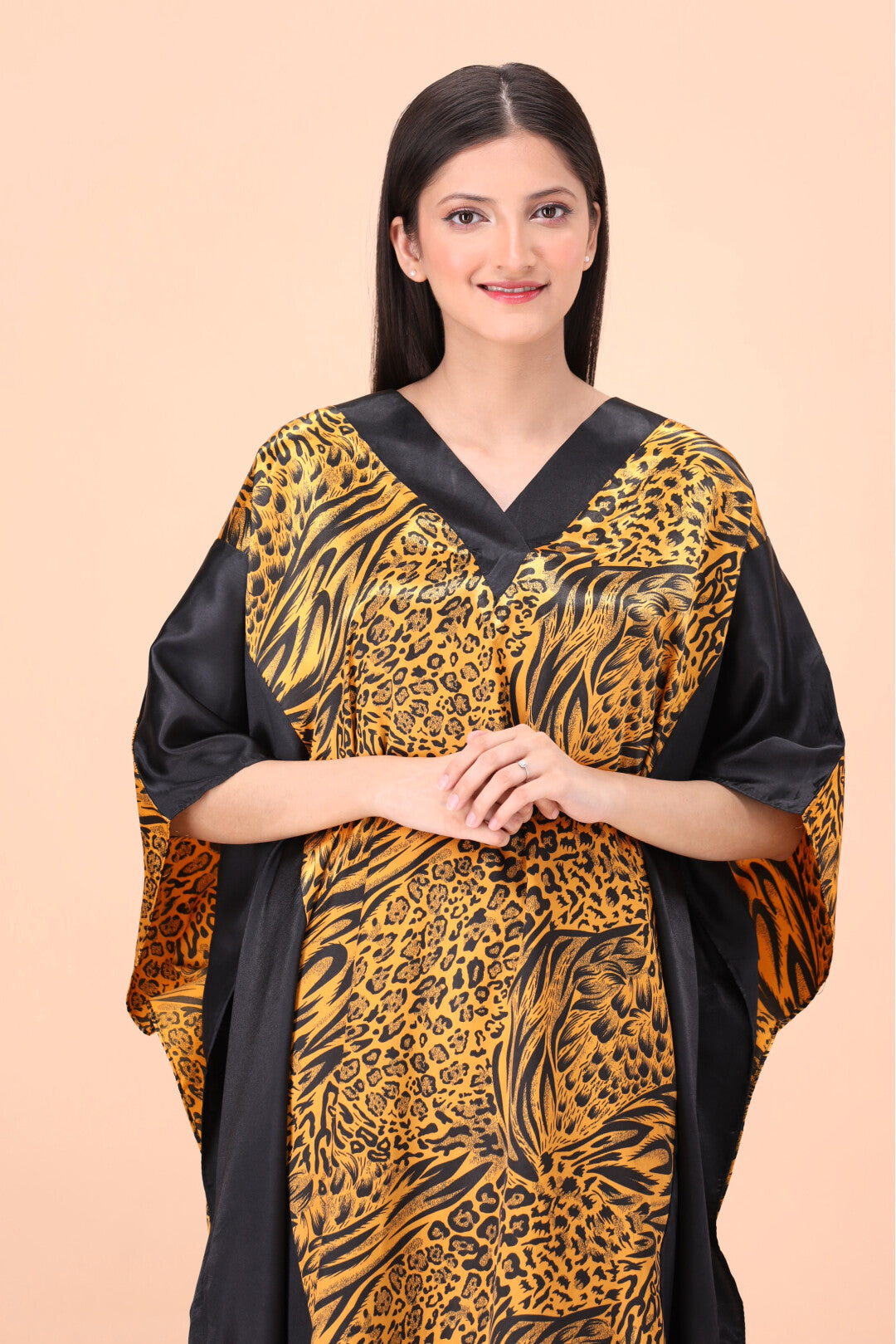 Studio By Arj Women Chettah print Silky Satin caftan lounge wear / nightwear