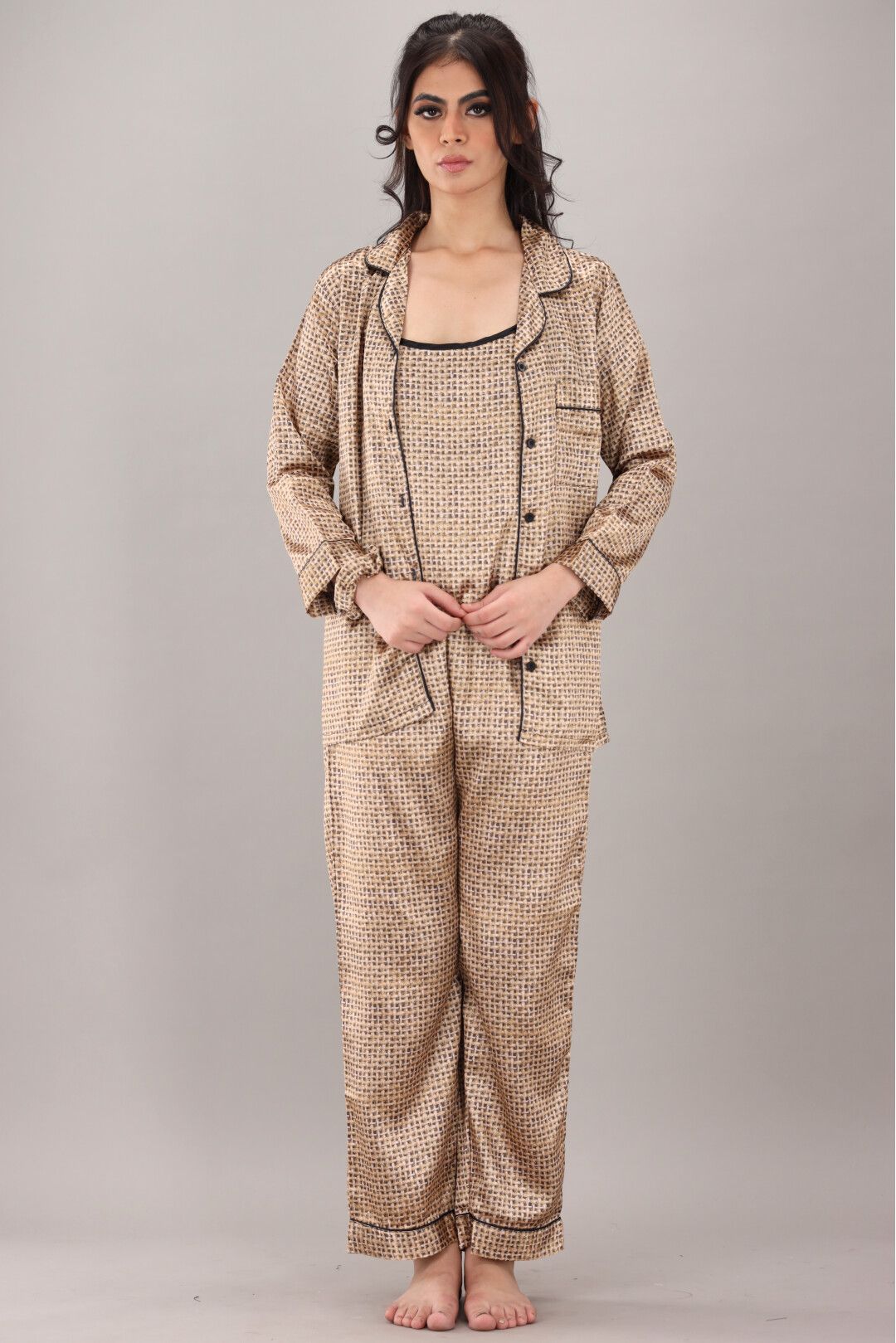 Eshaal Omani Relaxation Nightwear – Stylish & Soft for Sweet Dreams Silky Finish Night Dress For Women and Girls 7 Piece Night Wear Women's Pajama Sets