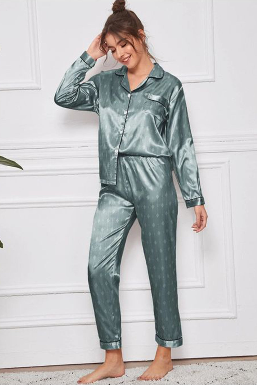 Studio By Arj Sleep in Luxury Premium Pajama Sets for Restful Nights With Black Contract Pippin