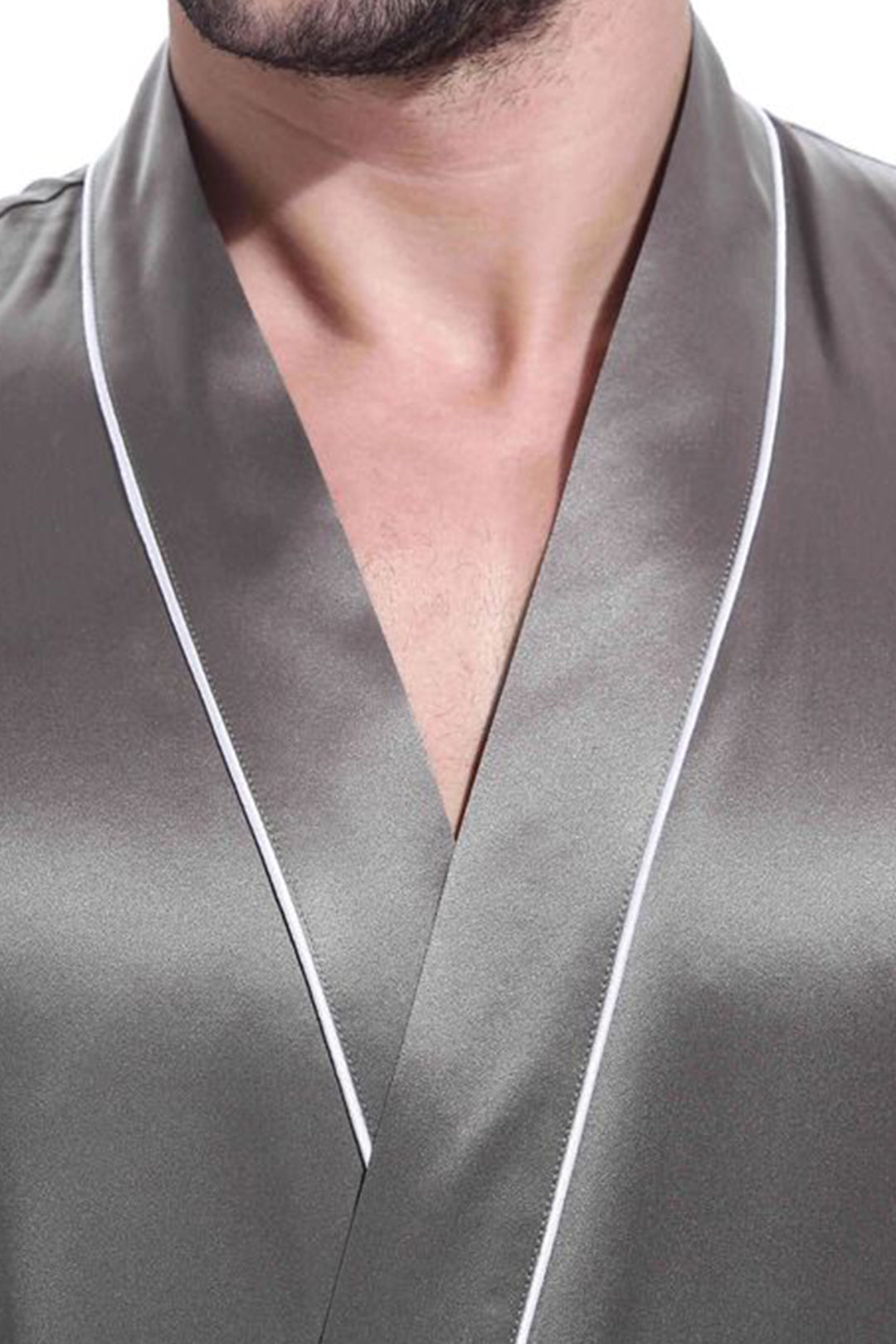 Sebastian Men's Silky Satin Long Sleeve Robe With Pippin