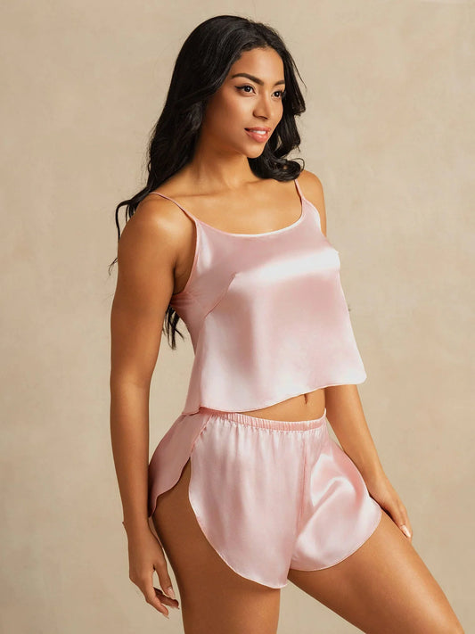 Rachel Lingerie Store Episode-4 Timeless Beauty Adjustable Spaghetti Strap Butter Silk Camisole Set