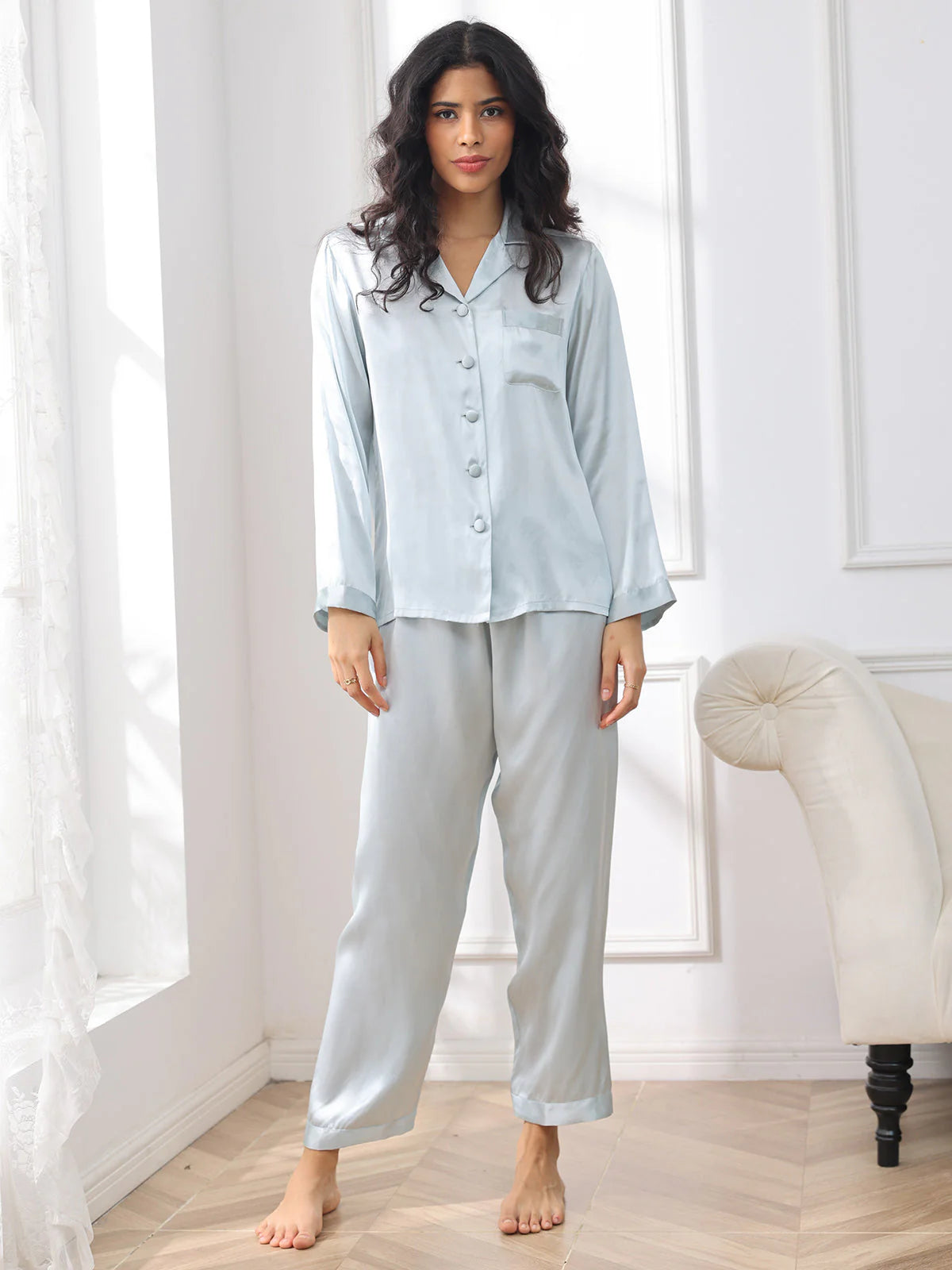 Bella de Fashion Batch-3 Chic Choices Satin Silk Plain Pajama Set