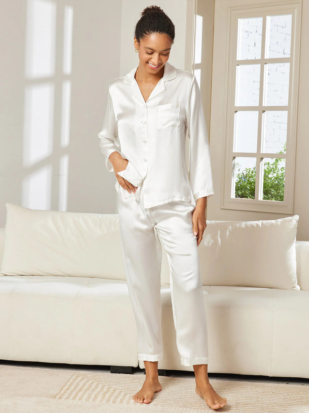 Bella de Fashion Batch-3 Chic Choices Satin Silk Plain Pajama Set