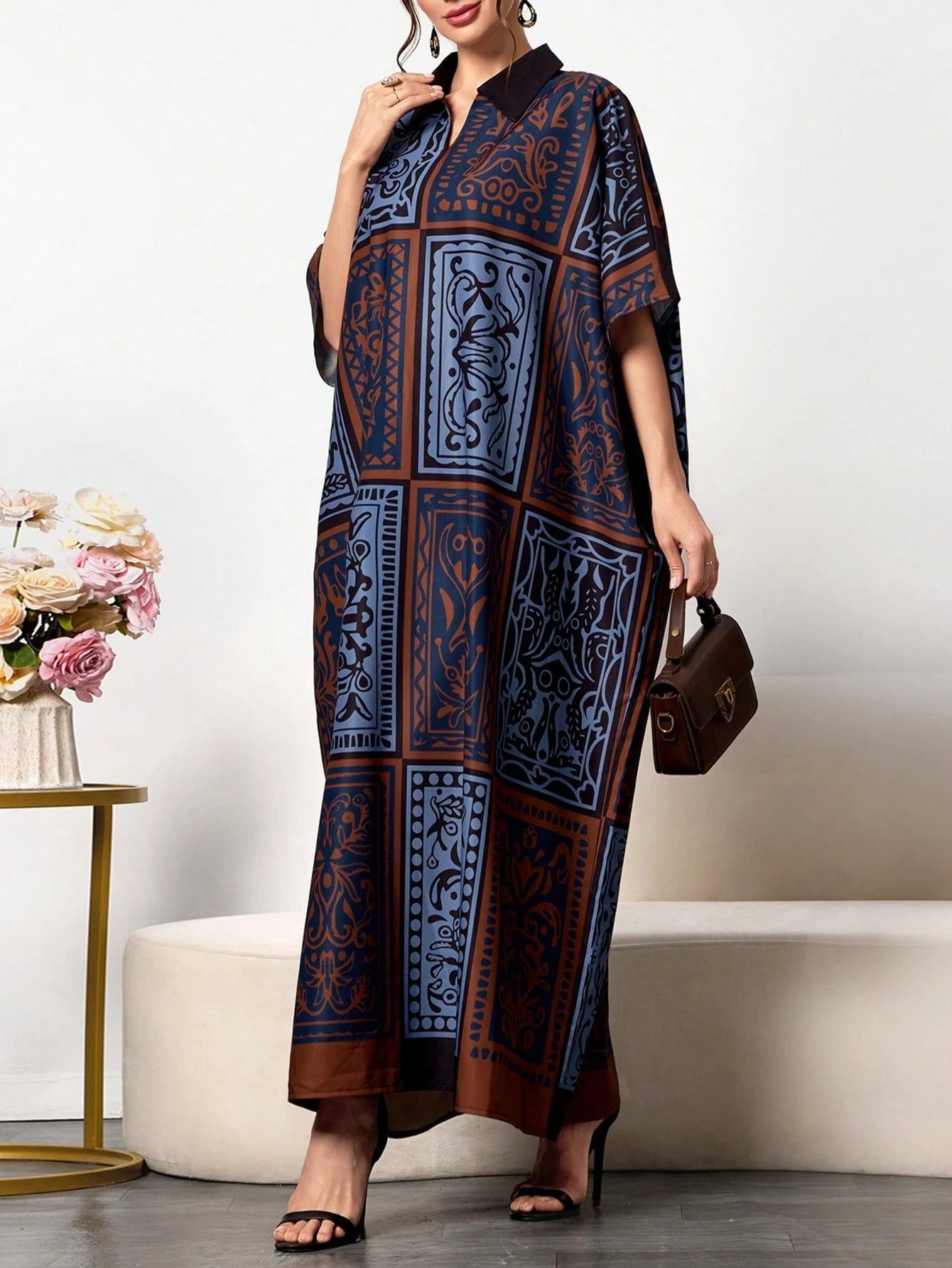 Royal Silk Kaftan A super soft, collar-style kaftan — perfect for summer, ideal as party wear, nightwear, and comfortable enough for home. One outfit, suitable for every occasion.