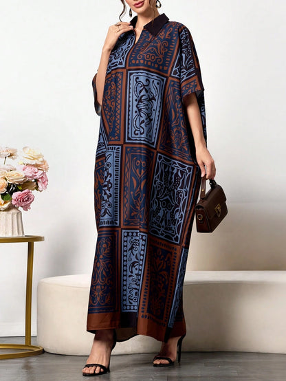 Royal Silk Kaftan A super soft, collar-style kaftan — perfect for summer, ideal as party wear, nightwear, and comfortable enough for home. One outfit, suitable for every occasion.