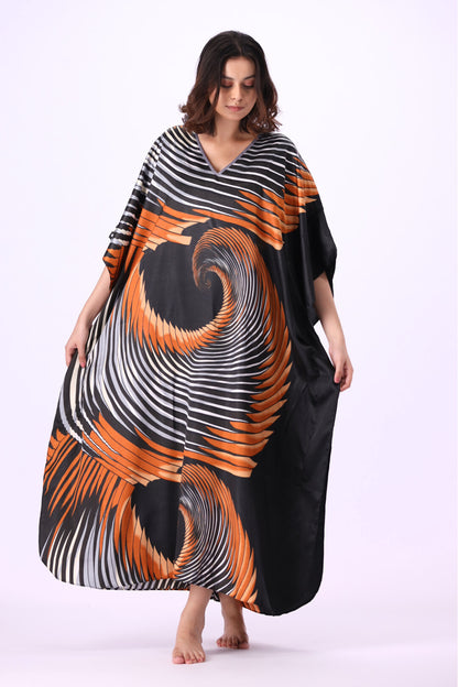 Grace Silk Kaftan-2 women Silky Satin caftan lounge wear / nightwear