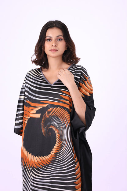 Grace Silk Kaftan-2 women Silky Satin caftan lounge wear / nightwear