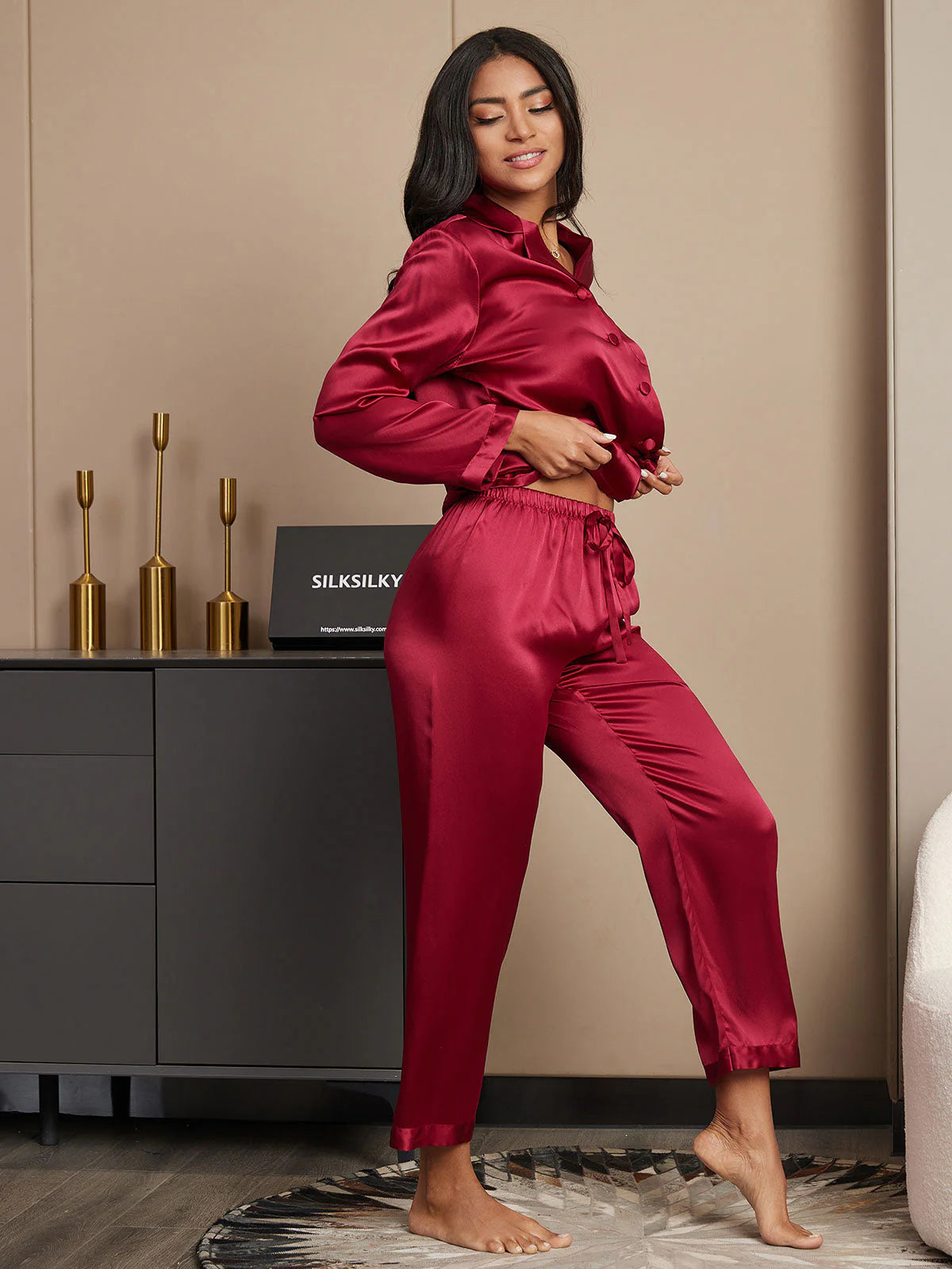 Bella de Fashion Batch-3 Chic Choices Satin Silk Plain Pajama Set