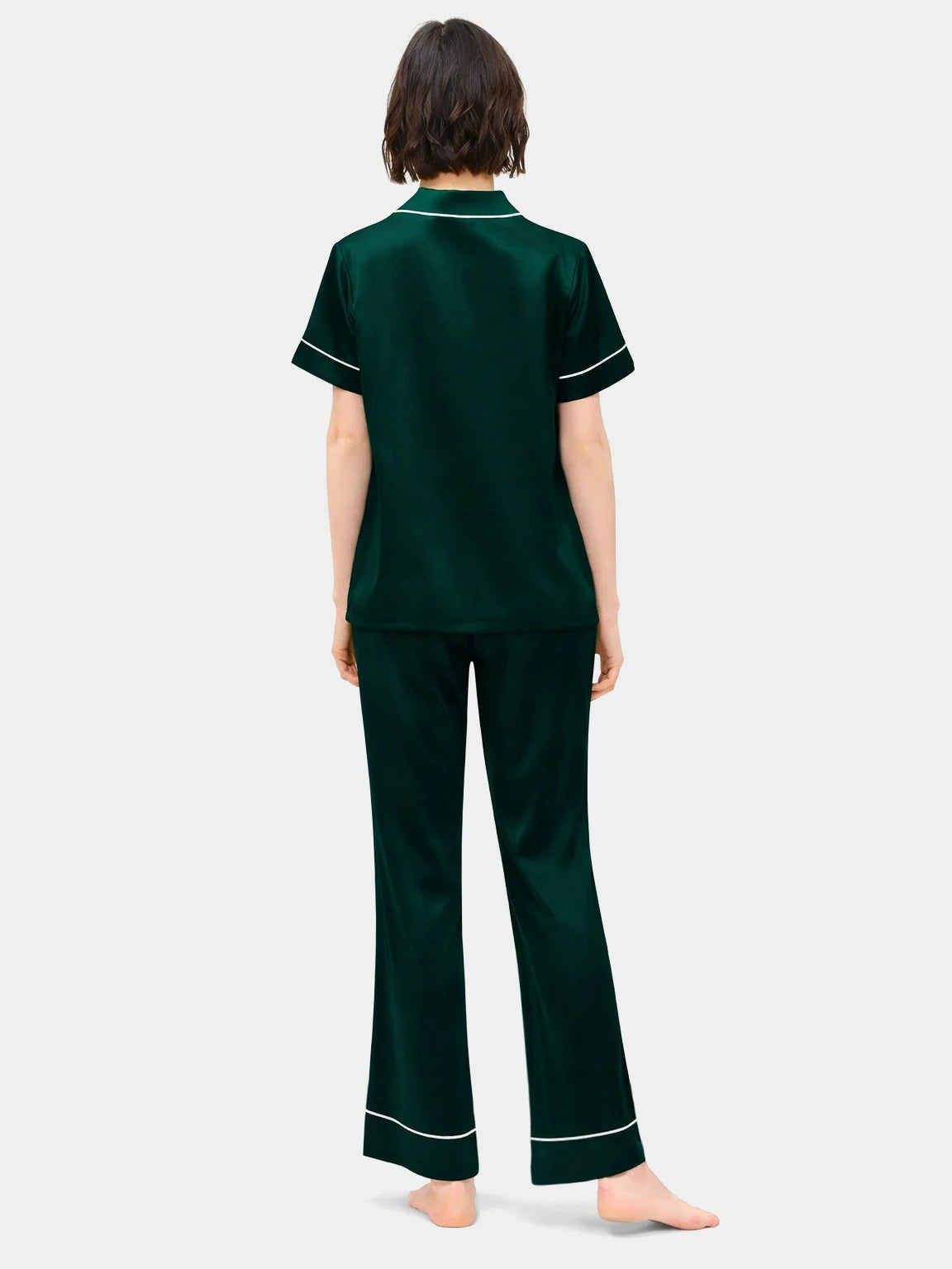 Bella de Fashion Batch-2 Luxe Living Contrast Pipping Short Sleeve Satin Silk Pajama set