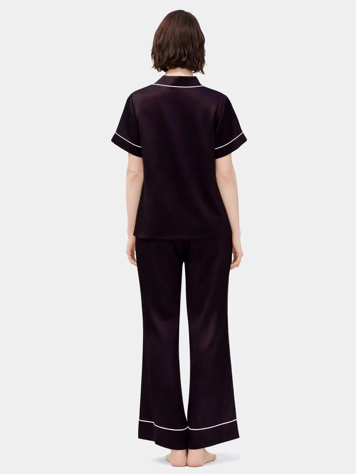 Bella de Fashion Batch-2 Luxe Living Contrast Pipping Short Sleeve Satin Silk Pajama set