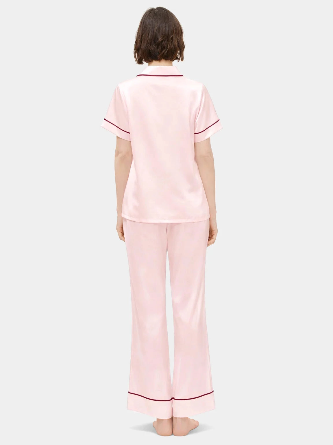 Bella de Fashion Batch-2 Luxe Living Contrast Pipping Short Sleeve Satin Silk Pajama set