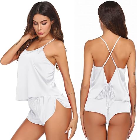 Rachel Lingerie Store Episode-3 Backless Lingerie Adjustable Spaghetti Strap Butter Silk Camisole Set
