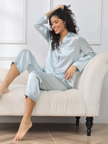 Pack of 2 Bella de Fashion Chic Choices Satin Silk Plain Pajama Set