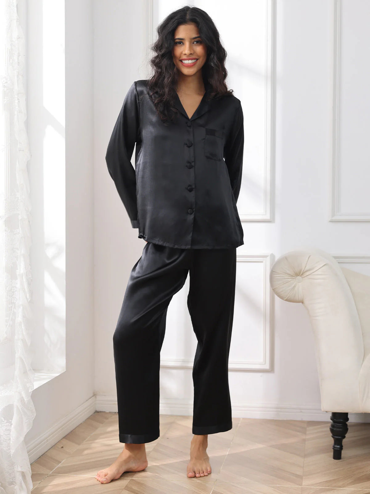 Bella de Fashion Batch-3 Chic Choices Satin Silk Plain Pajama Set