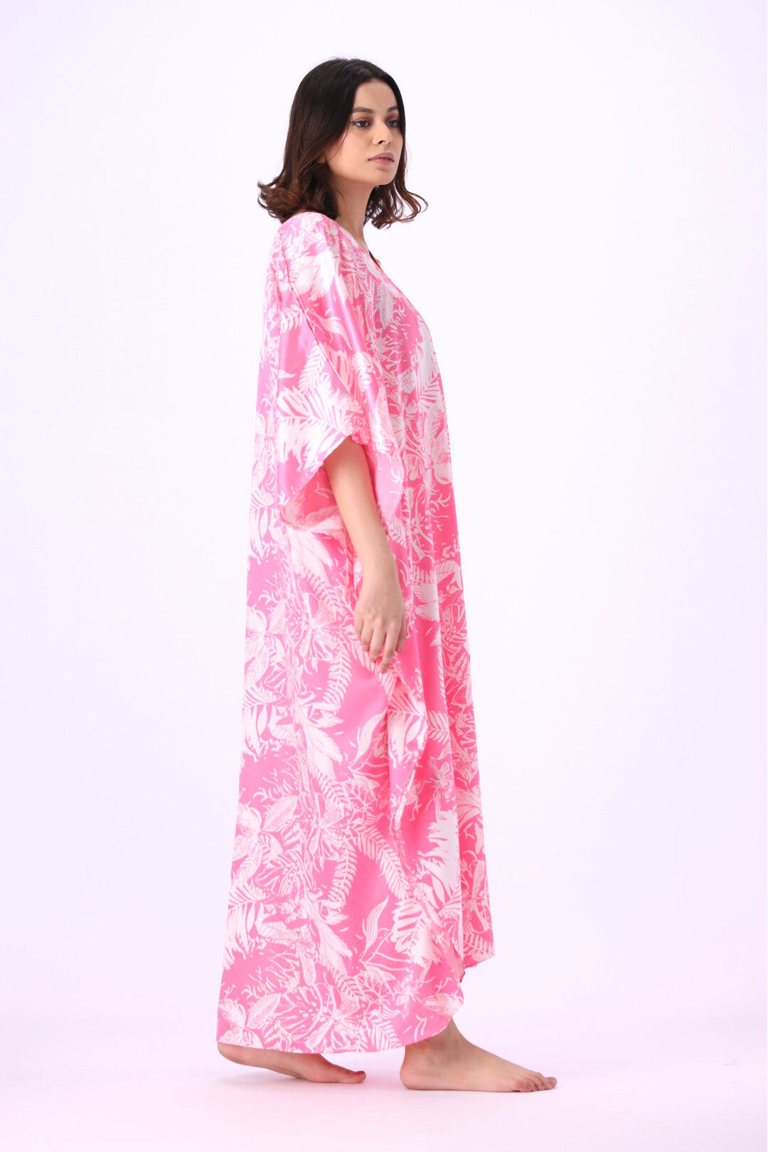 Grace Silk Kaftan-2 women Silky Satin caftan lounge wear / nightwear