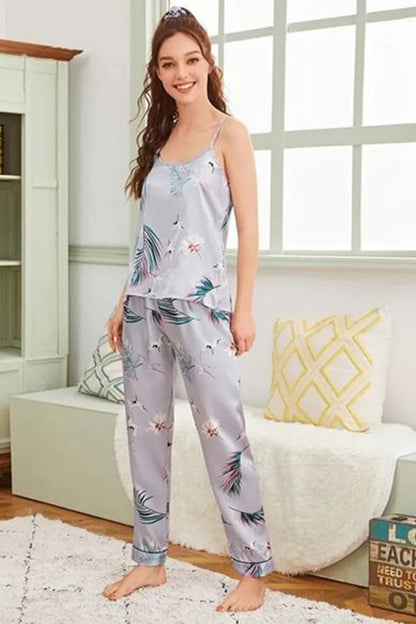 She's Inn Flair Silky Satin Night Dress For Women and Girls 7 Piece Night Wear- Silky Satin Womens Pajama Sets Button Down Sleepwear Loungewear - Night Dress Nighty with Shirt and Trouser by Mid Night Vibes