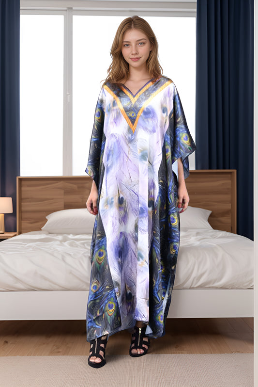 Vittorian Bliss Silk Caftan is very forgiving and loose fitting for maximum comfort and best wear. To choose your favourite colour from vittorian bliss caftan range so might find yourself buying one in each colour option.