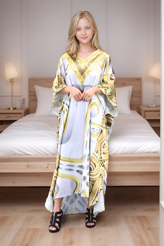 Vittorian bliss Mystique Caftan is very forgiving and loose fitting for maximum comfort and best wear. To choose your favourite colour from vittorian bliss caftan range so might find yourself buying one in each colour option.