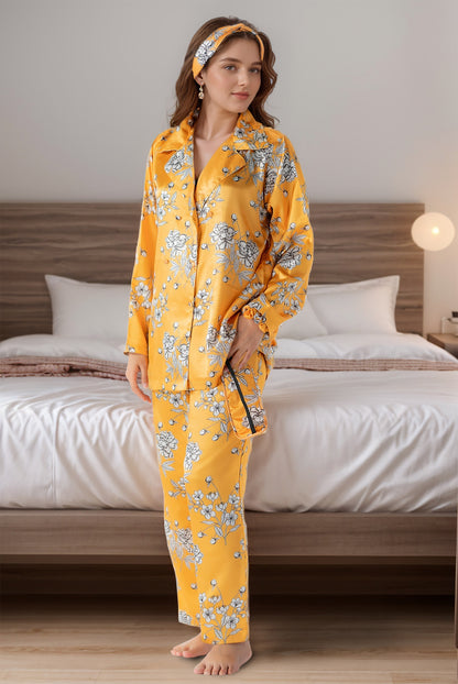 Rue' Rofe' Chic Sleep Essentials & Casual Daily Wear women printed silky Finish night wear Pajama Set