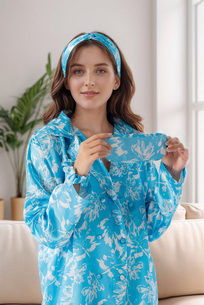 Rue' Rofe' Seraphic Sleepwear & Casual Daily Wear women printed silky Finish night wear Pajama Set