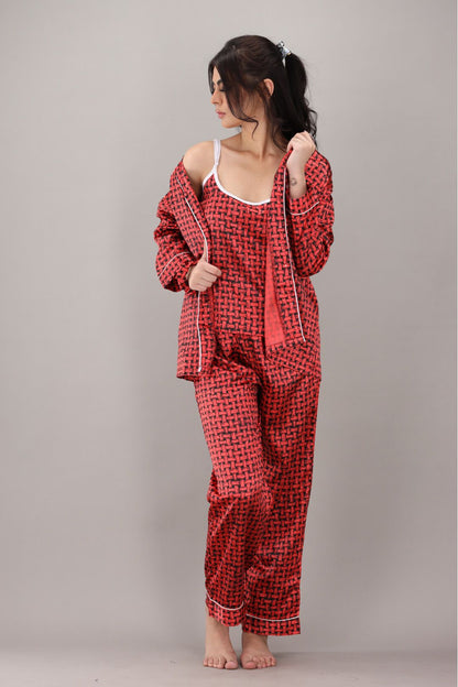 Eshaal Omani Chic Nightwear Collection – Perfect Blend of Comfort & Fashion Silky Finish Night Dress For Women and Girls 7 Piece Night Wear Women's Pajama Sets