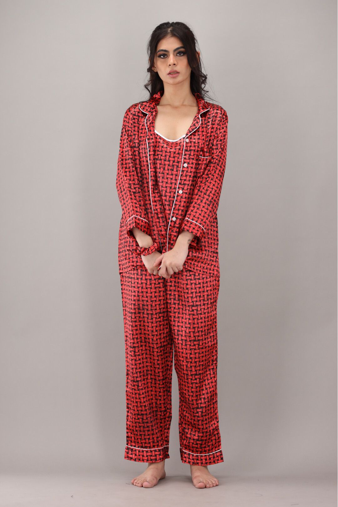 Eshaal Omani Chic Nightwear Collection – Perfect Blend of Comfort & Fashion Silky Finish Night Dress For Women and Girls 7 Piece Night Wear Women's Pajama Sets