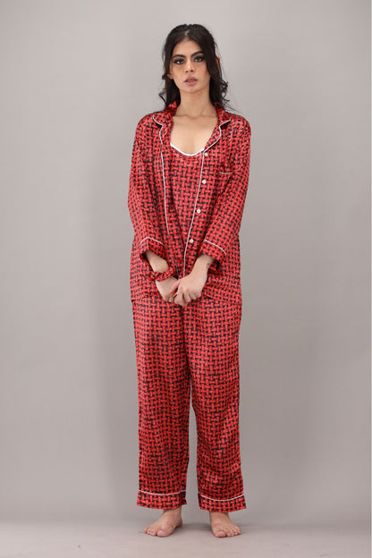 Eshaal Omani Chic Nightwear Collection – Perfect Blend of Comfort & Fashion Silky Finish Night Dress For Women and Girls 7 Piece Night Wear Women's Pajama Sets