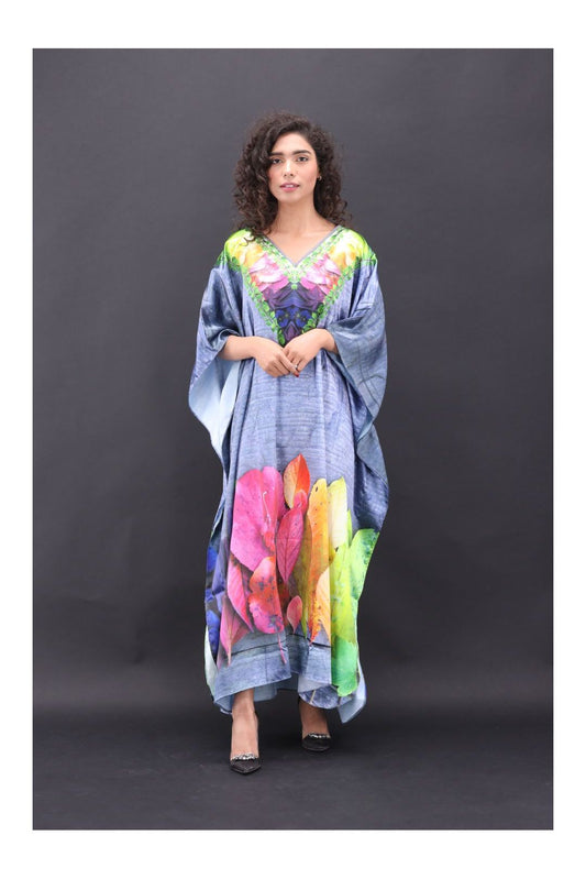 Grace Silk Kaftan-5 is very forgiving and loose fitting for maximum comfort and best wear. To choose your favorite color range so might find yourself buying one in each color option