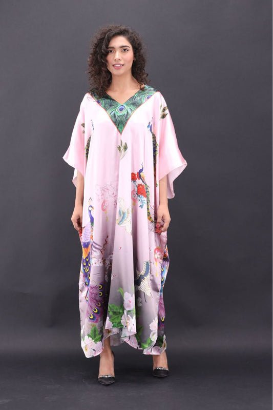 Grace Silk Kaftan-5 is very forgiving and loose fitting for maximum comfort and best wear. To choose your favorite color range so might find yourself buying one in each color option Regular