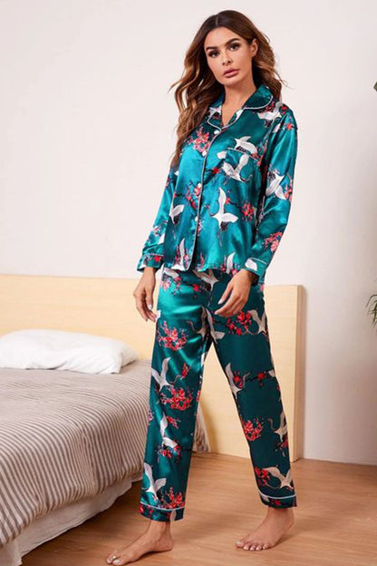 She's Inn Vogue Silky Satin Night Dress For Women and Girls 7 Piece Night Wear- Silky Satin Womens Pajama Sets Button Down Sleepwear Loungewear - Night Dress Nighty with Shirt and Trouser by Mid Night Vibes