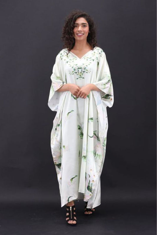Grace Silk Kaftan-5 is very forgiving and loose fitting for maximum comfort and best wear. To choose your favorite color range so might find yourself buying one in each color option Regular