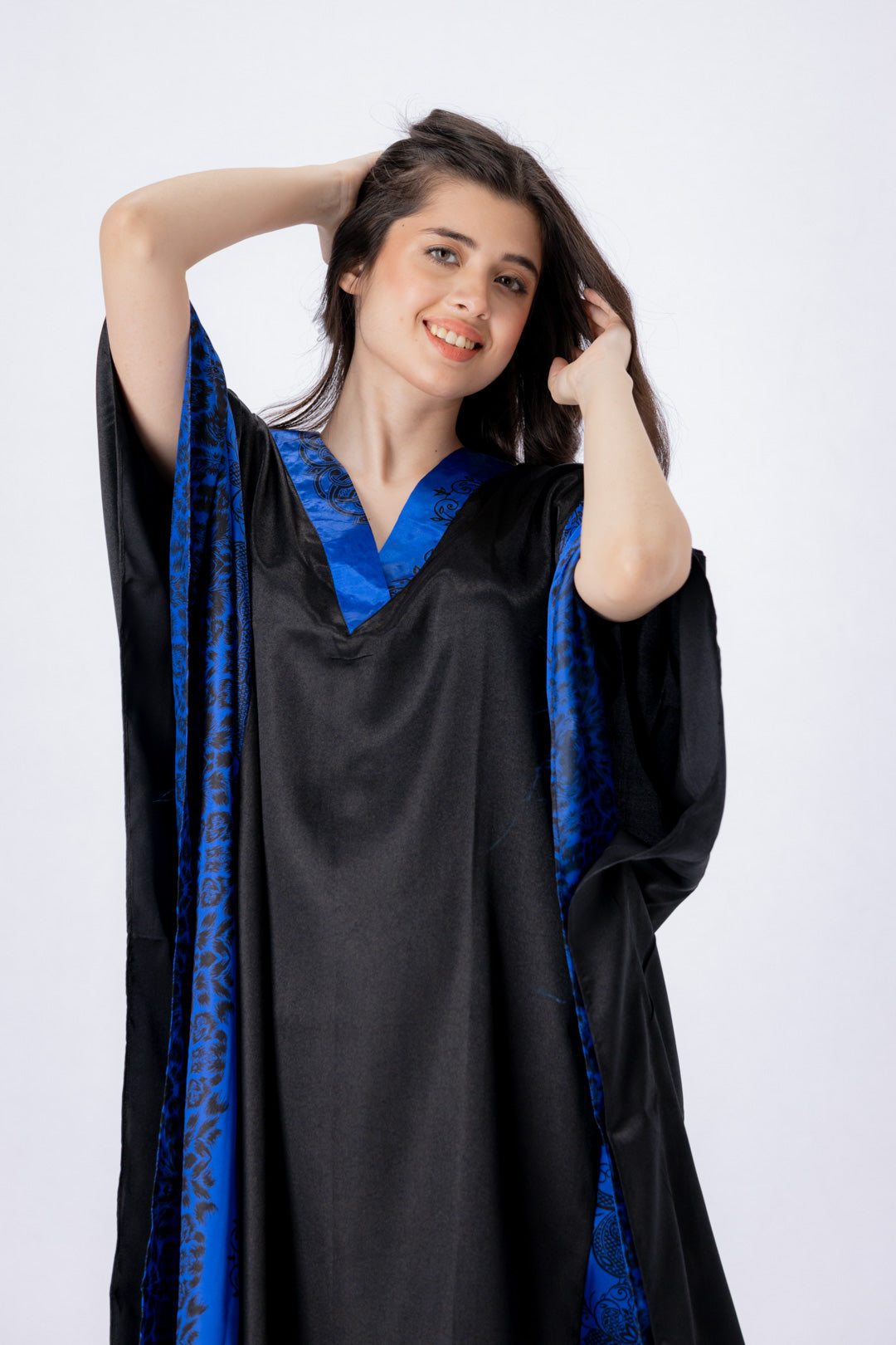 Grace Silk Kaftan-1 women Silky Satin caftan lounge wear / nightwear