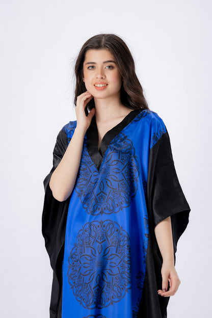 Grace Silk Kaftan-1 women Silky Satin caftan lounge wear / nightwear