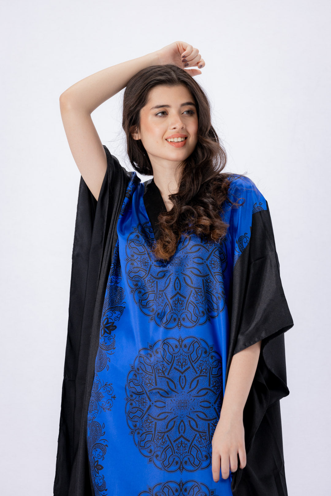Grace Silk Kaftan-1 women Silky Satin caftan lounge wear / nightwear