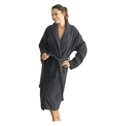 Valerie women Black long Bathrobe, terry, classic style Success