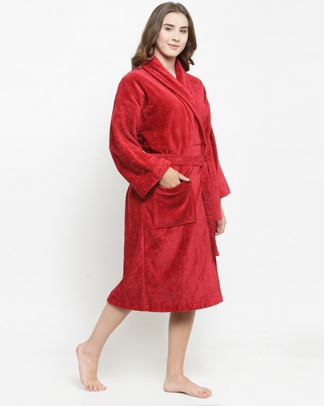 Valerie women Maroon long Bathrobe, terry, classic style Success