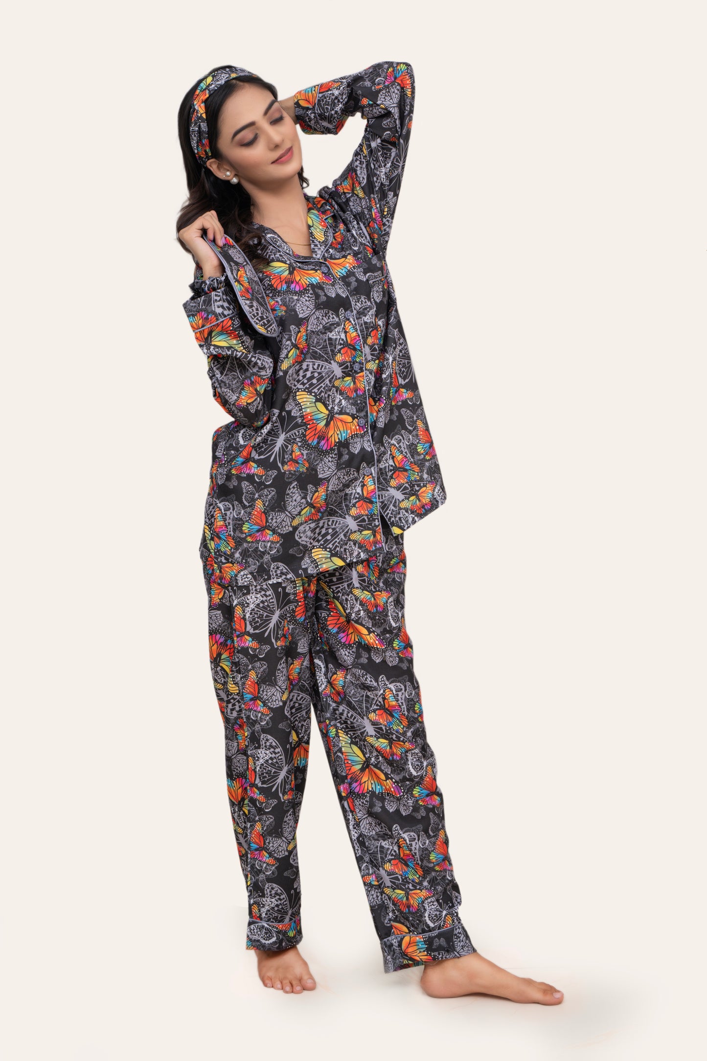 Javeria Junaid Cotton Finish Moisture, Wicking, breathable, lightweight fabric Pajama Set