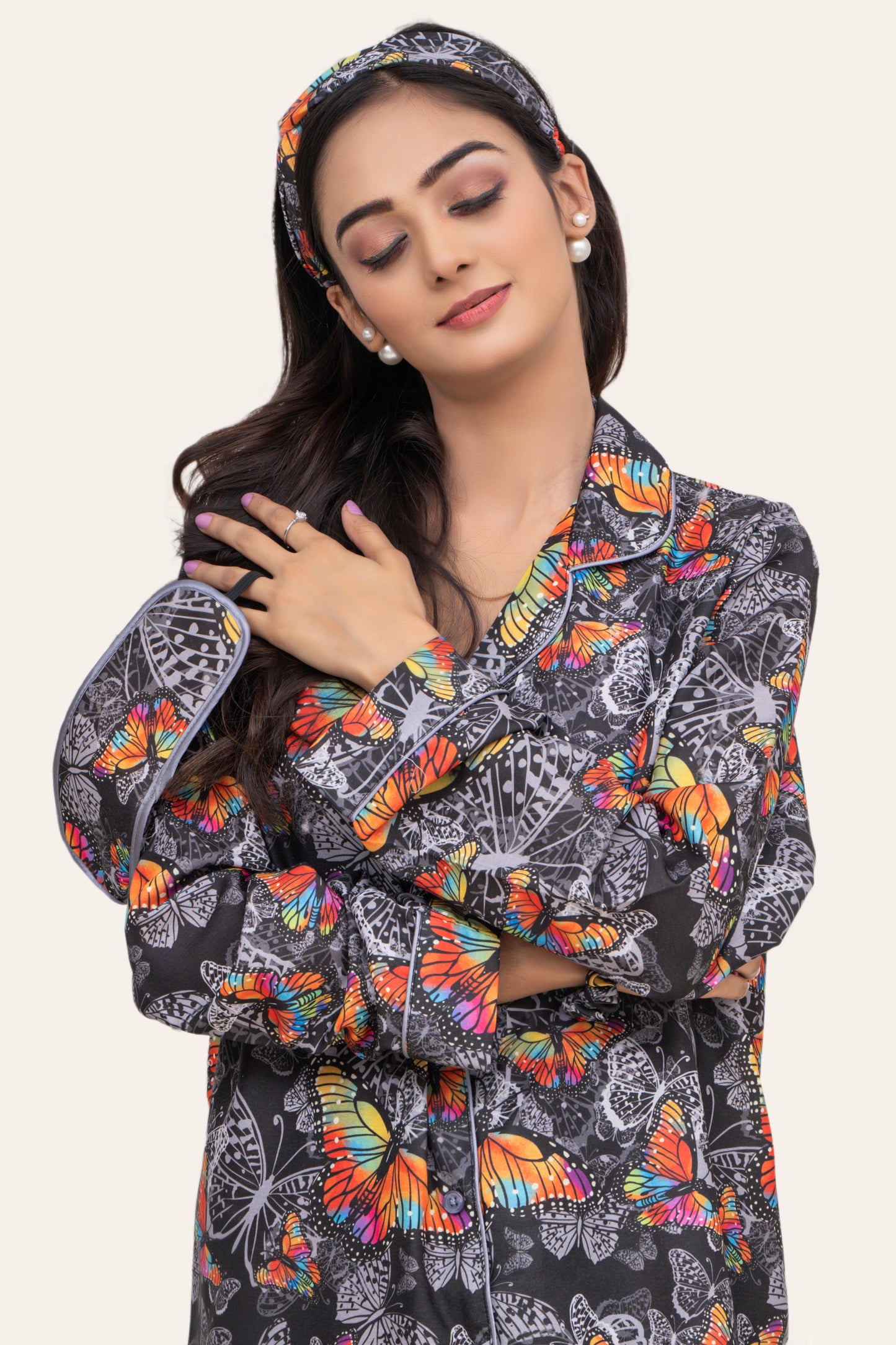 Javeria Junaid Cotton Finish Moisture, Wicking, breathable, lightweight fabric Pajama Set