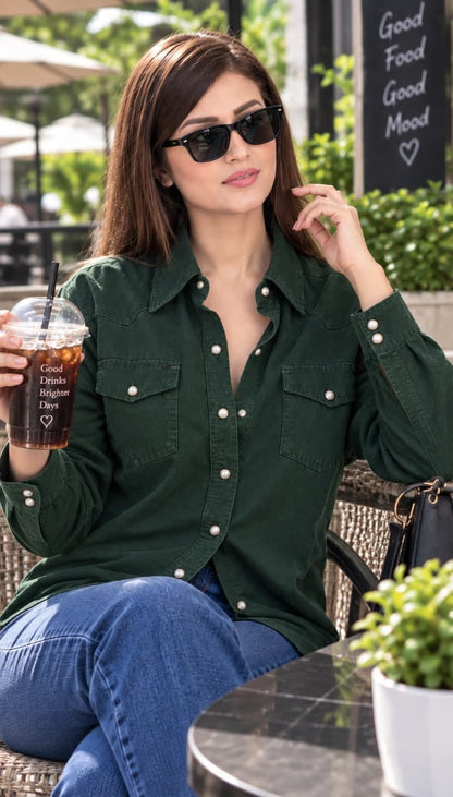 Perfect for Cold Weather.100% Cotton 8Oz. Double-Sided Brushed Chamois Super Soft, Warm Women Shirt