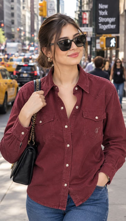 Perfect for Cold Weather.100% Cotton 8Oz. Double-Sided Brushed Chamois Super Soft, Warm Women Shirt