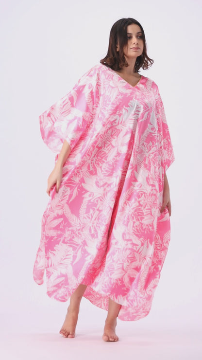 Grace Silk Kaftan-2 women Silky Satin caftan lounge wear / nightwear