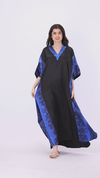 Grace Silk Kaftan-1 women Silky Satin caftan lounge wear / nightwear