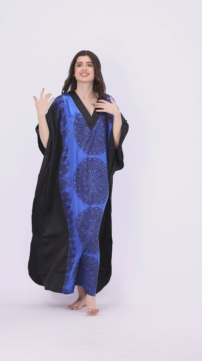 Grace Silk Kaftan-1 women Silky Satin caftan lounge wear / nightwear