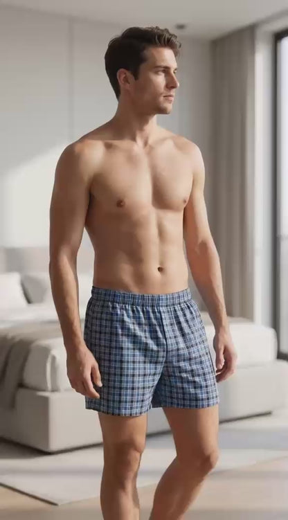 Sebastian Men's Pack OF 3 Milano series of Boxer/Short like Cotton Pre-shrink permanent color super soft loose fit relaxer Underwear/Sleepwear